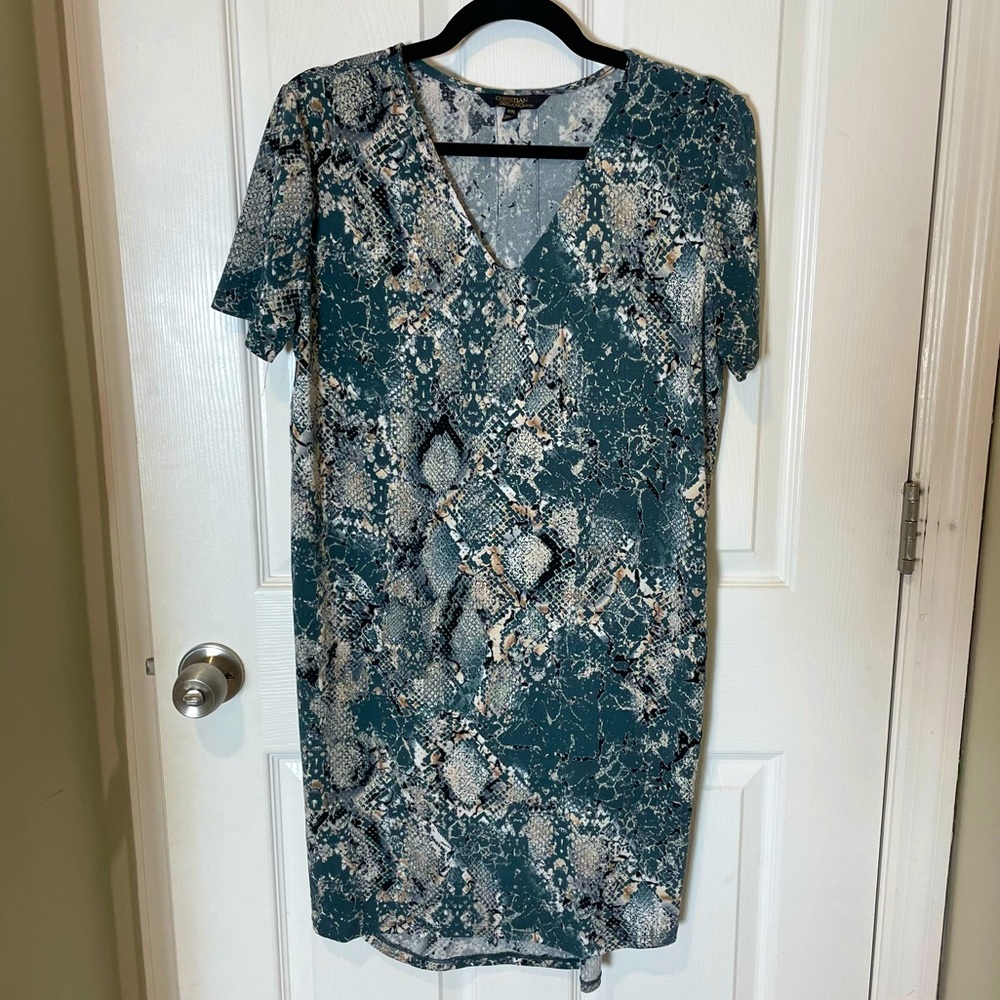 Christian Siriano - Blue Snake Print Dress